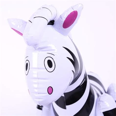 inflatable blow up zebra toy party favour blue inflatable