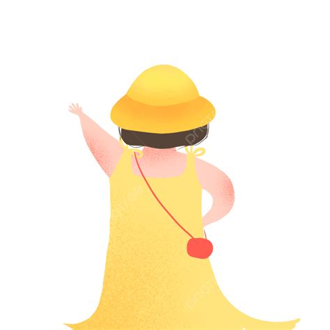 الكرتون فتاة جميلة مع قبعة صفراء صغيرة كارتون محبوب فتاة Png وملف
