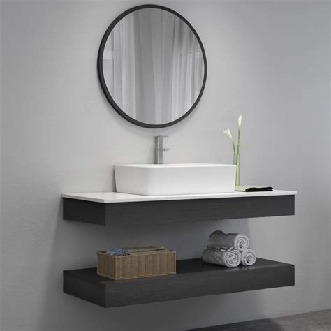 Luxury Modern 2435 Floating Wall Mount Single Bathroom Vanity Set
