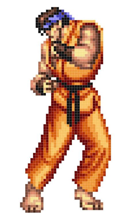 Street Fighter Pixel Art Grid