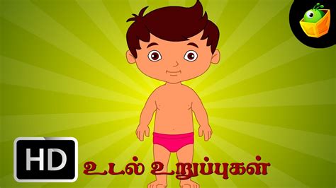List of parts of the body related words english into tamil language. Udal Uruppugal (Body Parts) | Chellame Chellam | Tamil Rhymes For Kutties - YouTube