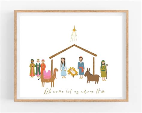 Nativity Print Christmas Art Bible Verse Christmas Etsy