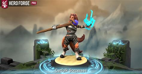 Catfolk Sorceress Made With Hero Forge