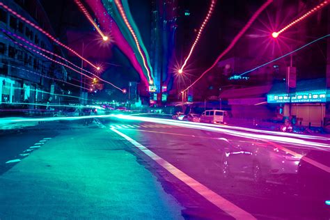 Dystopia Neon Lights and City roads on Behance