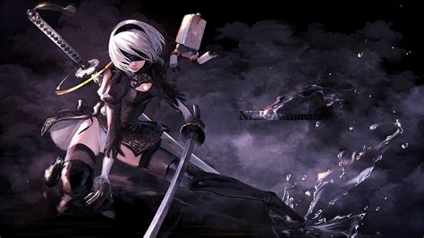 2b Nier Automata Sword Katana 4k 6583 Wallpaper Pc Desktop