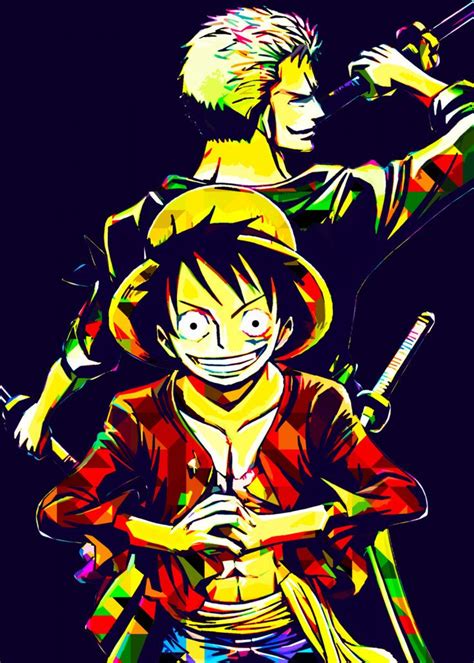 Luffy Zoro Abstrack Popart Poster By Lost Boys Dsgn Displate Pop