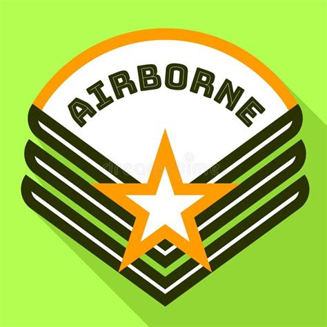 Airborne Badge Icons Set Color Stock Vector Illustration Of Chevron