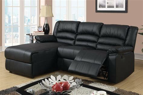 Small Black Leather Sectional Sofa Baci Living Room