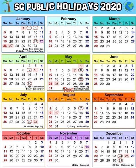 Malaysia celebrates 14 festival holidays, most in the world, due to our diverse culture. Free Blank Printable Singapore Public Holidays 2020 ...
