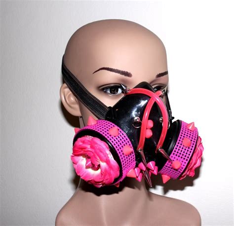 Neon Pink Flower Spikes Gas Mask Respirator By Killercutecouture