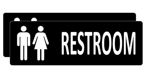 Buy 2 Pack Restroom Sign For Business And Home Self Adhesive Metal