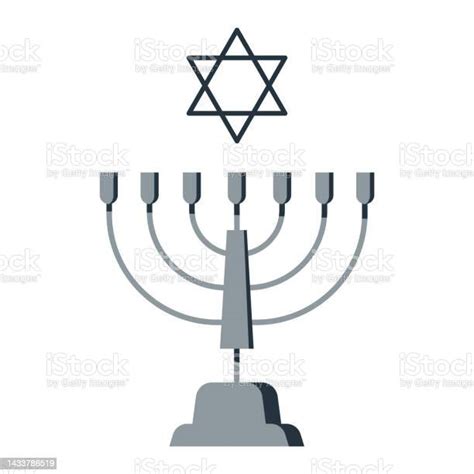 Menorah Symbol Of Judaism Israel Vector Isolated Sign Stock
