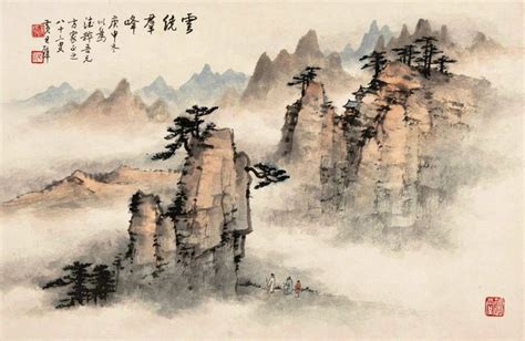 Chinese Art Vintage Nature Landscape Chinese Paintings Etsy