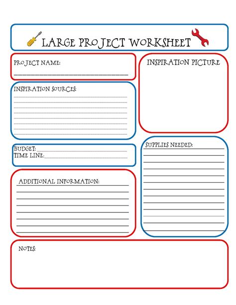 Free Printable Project Worksheets