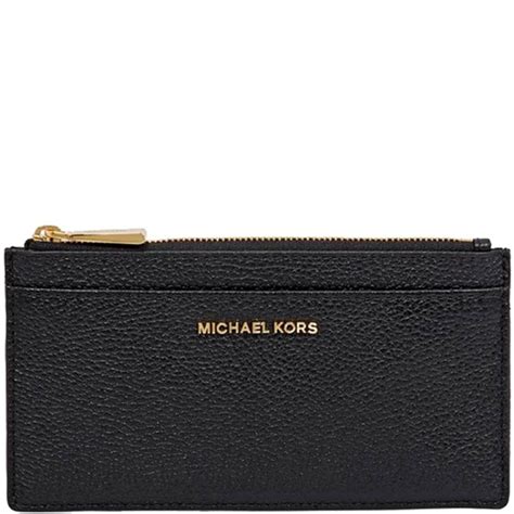 Michael Kors Black Pebbled Leather Large Card Case Michael Kors The