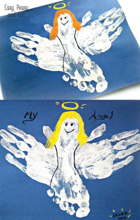 Handprint And Footprint Angel Craft Easy Peasy And Fun
