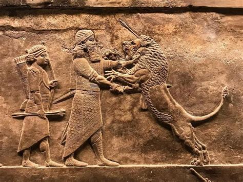 Assyrian Relief Sculpture Panel Of Ashurnasirpal Lion Hunting Origen