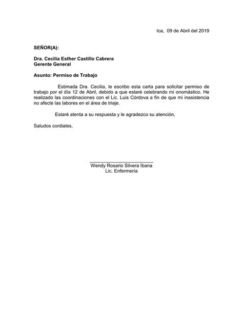 Ejemplo Carta De Solicitud De Permiso Laboral Nuevo Ejemplo Kulturaupice