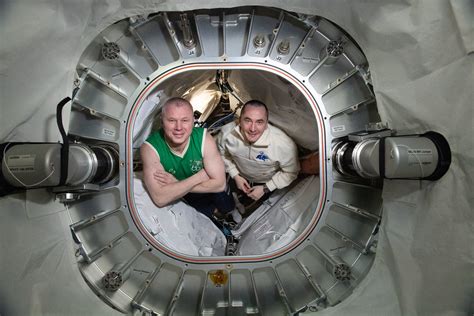 cosmonauts oleg novitskiy and pyotr dubrov inside beam flickr