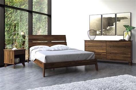 Copeland Furniture Natural Hardwood Furniture From Vermont Linn Bed In Walnut Wood