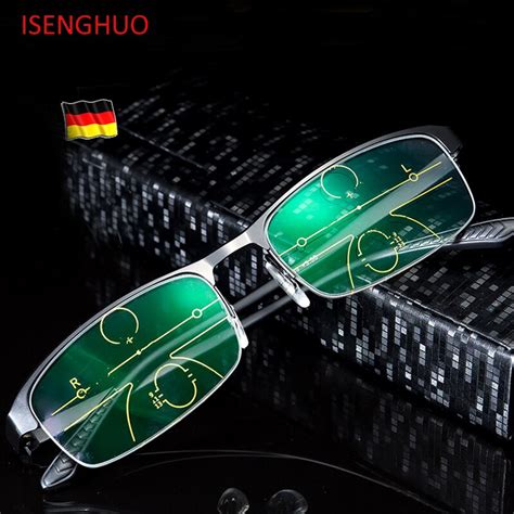 Isenghuo Cr39 Lense Verstelbare Vision Overgang Zon Meekleurende Progressieve Leesbril