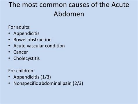 The Acute Surgical Abdomen