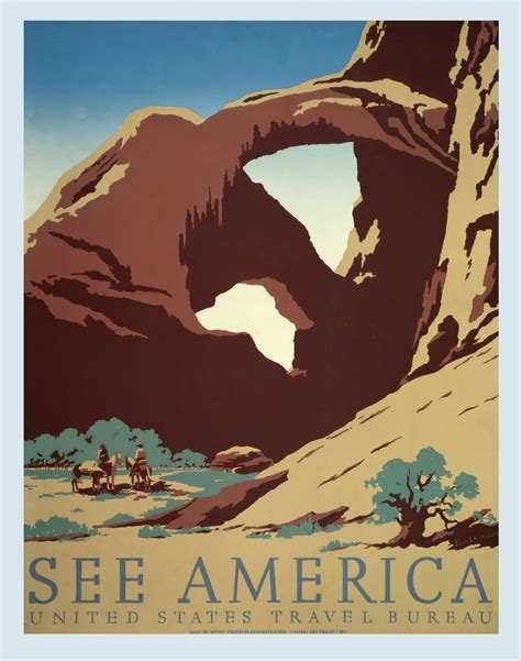 Vintage America Travel Poster Free Stock Photo - Public Domain Pictures