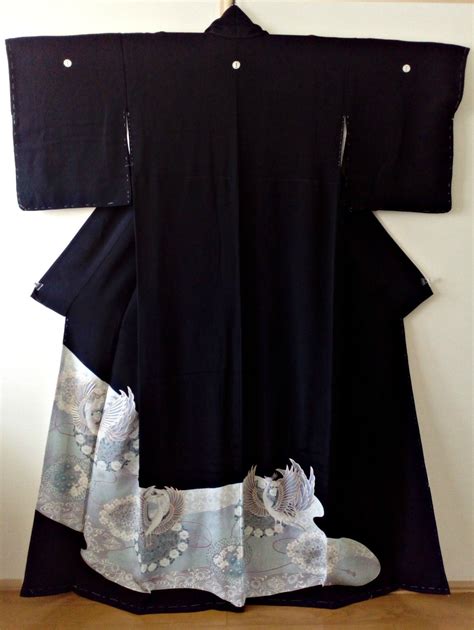 Vintage kimono Japanese kimono black silk kimono TOMESODE | Etsy | Vintage kimono, Womens kimono ...