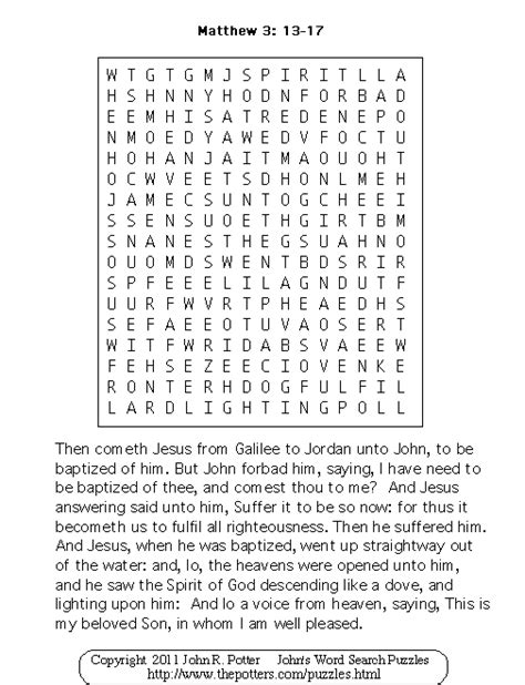 Johns Word Search Puzzles Matthew 313 17