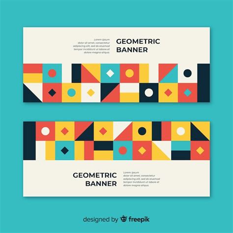 Free Vector Colorful Abstract Banners With Geometric Shapes