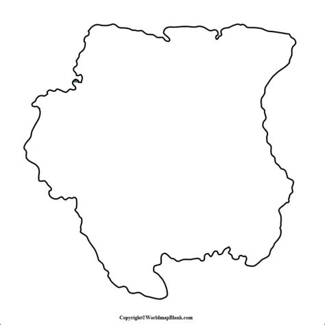 Printable Blank Map Of Suriname Outline Transparent PNG Map Printableworldmaps Net