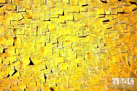 Yellow Sticky Notes On A Wall Stock Photo Picture And Rights Managed