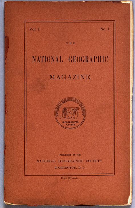First Issue Of National Geographic Magazine National Geographic Society