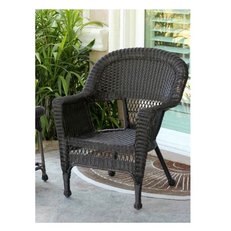 Set Of 4 Espresso Brown Resin Wicker Outdoor Patio Garden Chairs 36