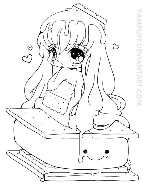 Smore Chibi Commission Lineart By Yampuff On Deviantart