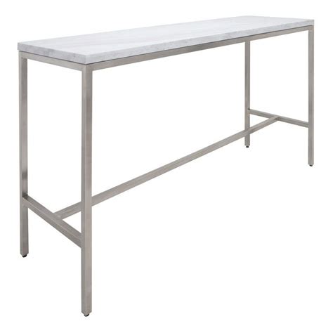 Verona White Marble Steel Modern Bar Table By Nuevo In 2022 Modern