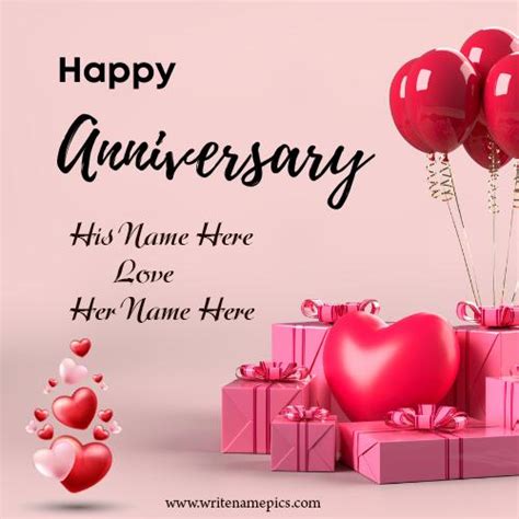 Marriage Anniversary Wishes Card With Couple Name Edit