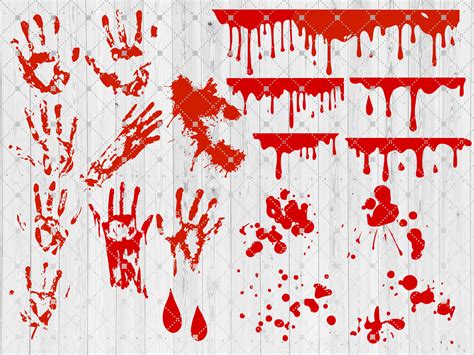 Halloween Blood Drips Svg Bloody Red Hand Print Svg Dripping Horror