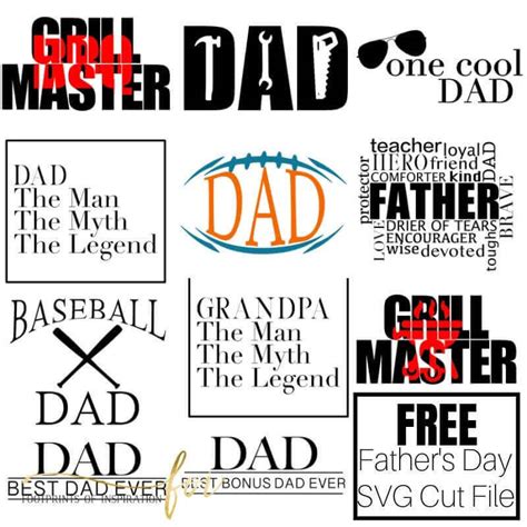 FREE FATHER'S DAY SVG CUT FILES - Footprints of Inspiration