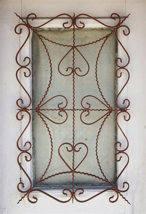 Window With Styled Iron Grid Stock Photo Image Of Forge Pattern