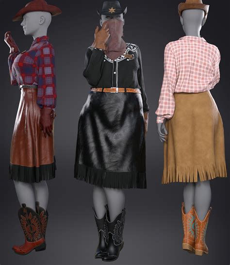 Cowgirl Dforce Outfit For Genesis 8 And 81 Females 3d Figure Assets