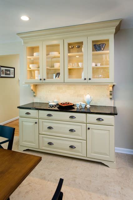 Custom Built Hutch Provides Storage And Buffet Area Transitional