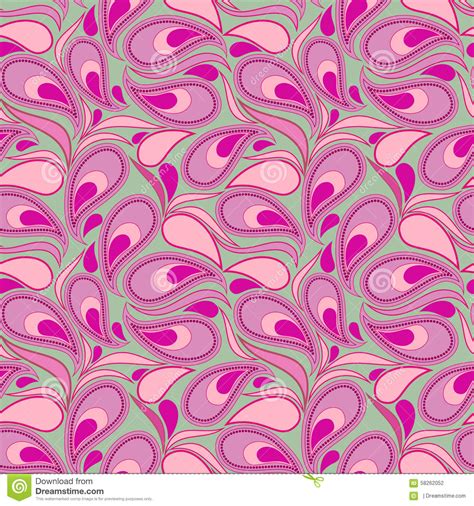 Seamless Softly Pattern With Paisley And Petals Vector Background