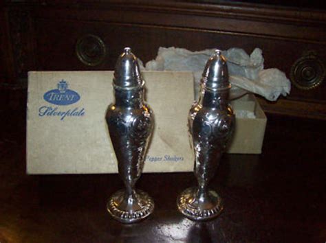 Collectible salt and pepper shakers price guide. Vintage Trent Silver Plate Salt and Pepper Shakers -- Antique Price Guide Details Page