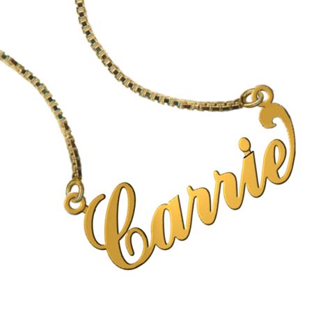 gold plated personalized handmade carrie style name necklace etsy
