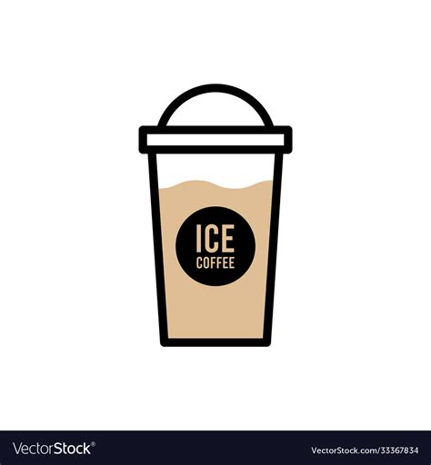 Coffee For Takeaway Logo Template Cold Iced Drink Vector Image
