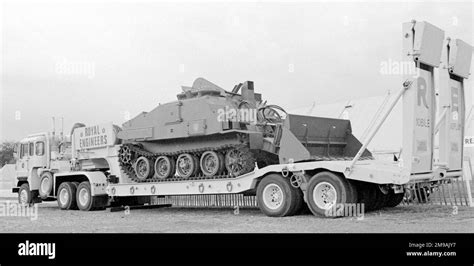 A Royal Engineers Combat Engineer Tractor On Its Road Transporter At