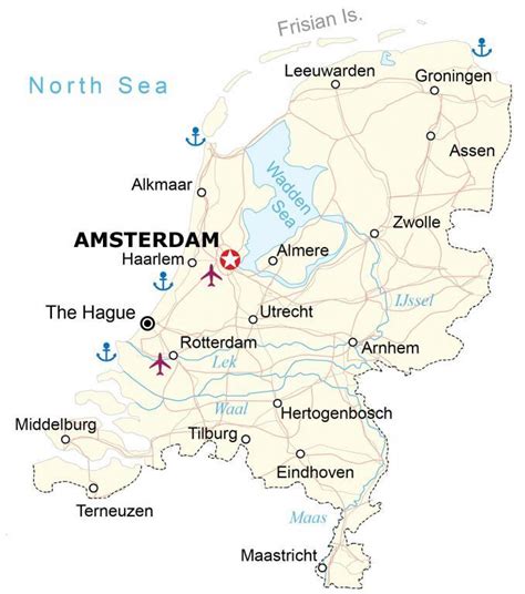 map of netherlands cities and roads gis geography