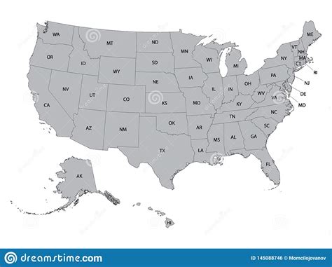 Usa Map With State Names And Abbreviations Interactive Map