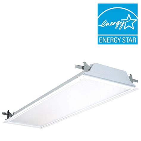 Position fixture against ceiling, and fasten it with screws packaged with new lamp. 2-Light Flanged Troffer Ballast Drywall Ceiling Fixture ...